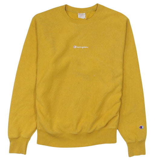 Mens UK Size M Champion Yellow Pullover Sweatshirt