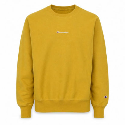 Mens UK Size M Champion Yellow Pullover Sweatshirt
