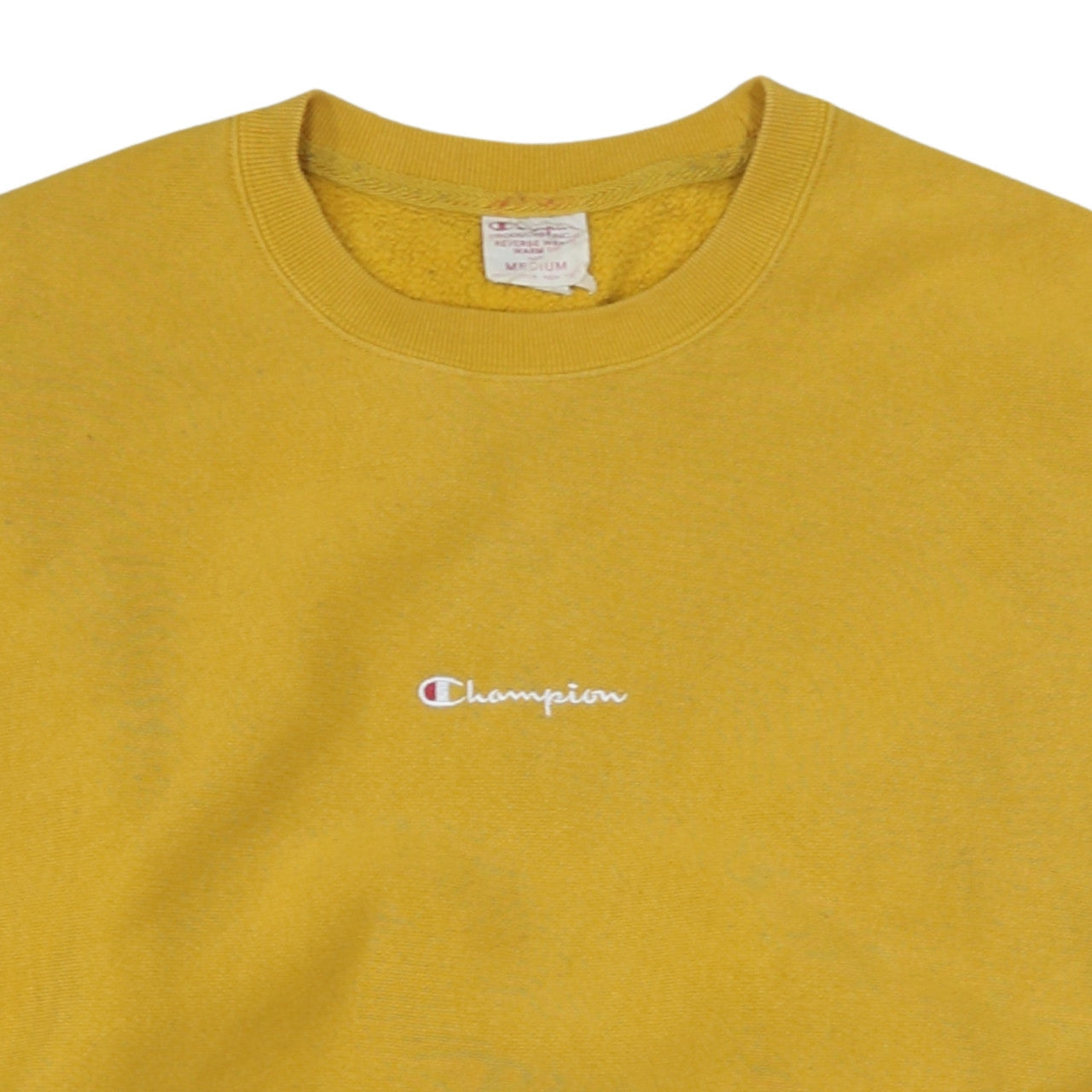 Mens UK Size M Champion Yellow Pullover Sweatshirt