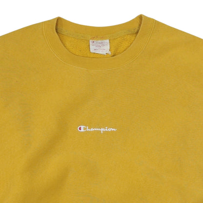 Mens UK Size M Champion Yellow Pullover Sweatshirt