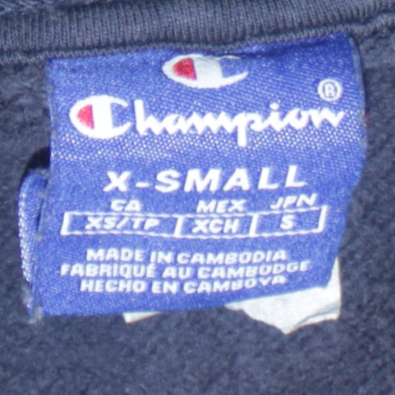 Mens UK Size XS Champion Blue Pullover Hoodie