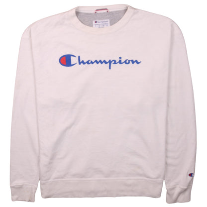 Mens UK Size L Champion White Pullover Sweatshirt