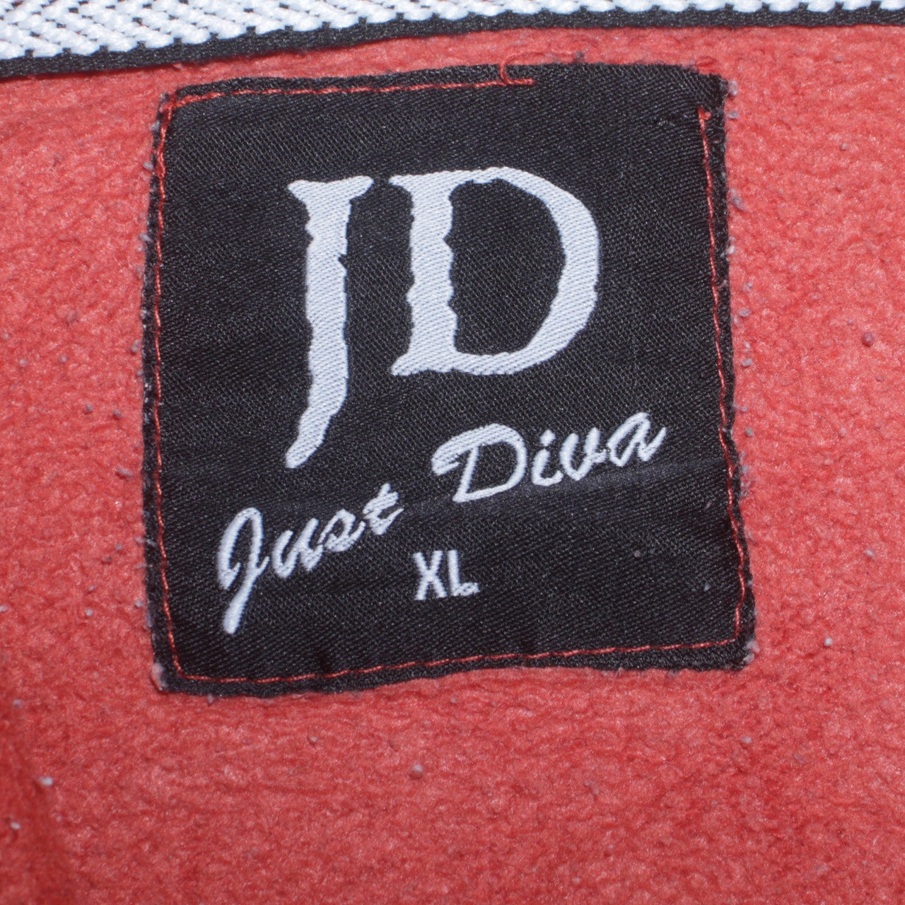 Mens UK Size XL Just Diva Red Full Zip Hoodie