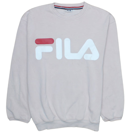 Womens UK Size S FILA Beige Pullover Sweatshirt