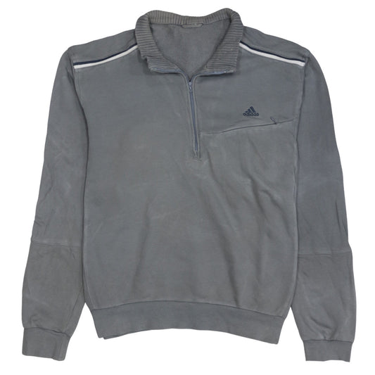 Mens UK Size L adidas Grey 1/2 Zip Sweatshirt