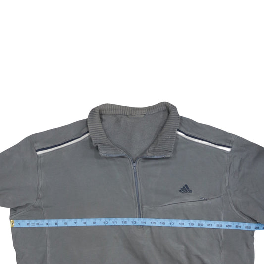 Mens UK Size L adidas Grey 1/2 Zip Sweatshirt