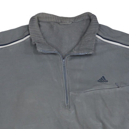 Mens UK Size L adidas Grey 1/2 Zip Sweatshirt