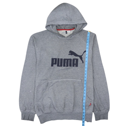 Mens UK Size L PUMA Grey Pullover Hoodie