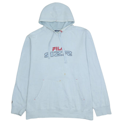 Mens UK Size 2XL FILA Blue Pullover Hoodie