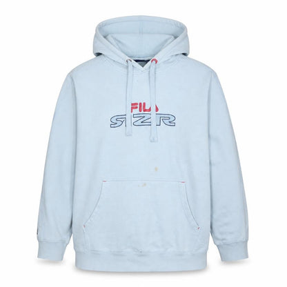 Front view of Fila men’s blue pullover hoodie 2xl sports logo hooded sweatshirt