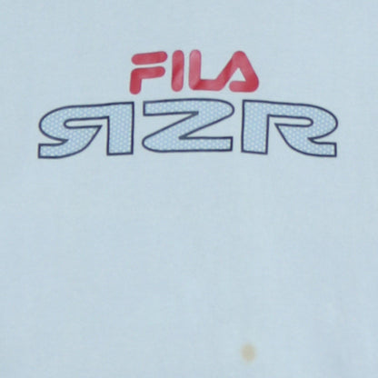 Mens UK Size 2XL FILA Blue Pullover Hoodie