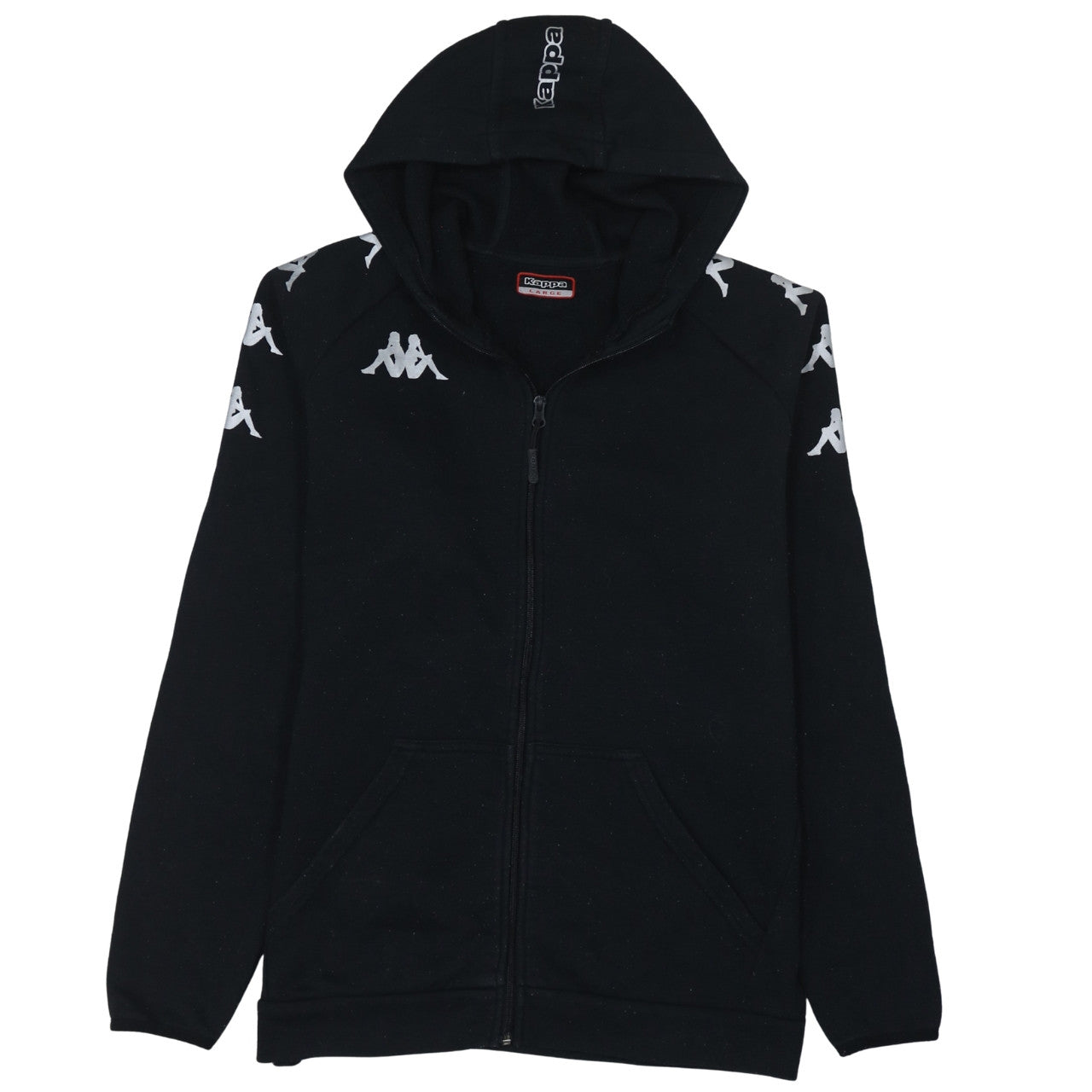 Mens UK Size L Kappa Black Full Zip Hoodie