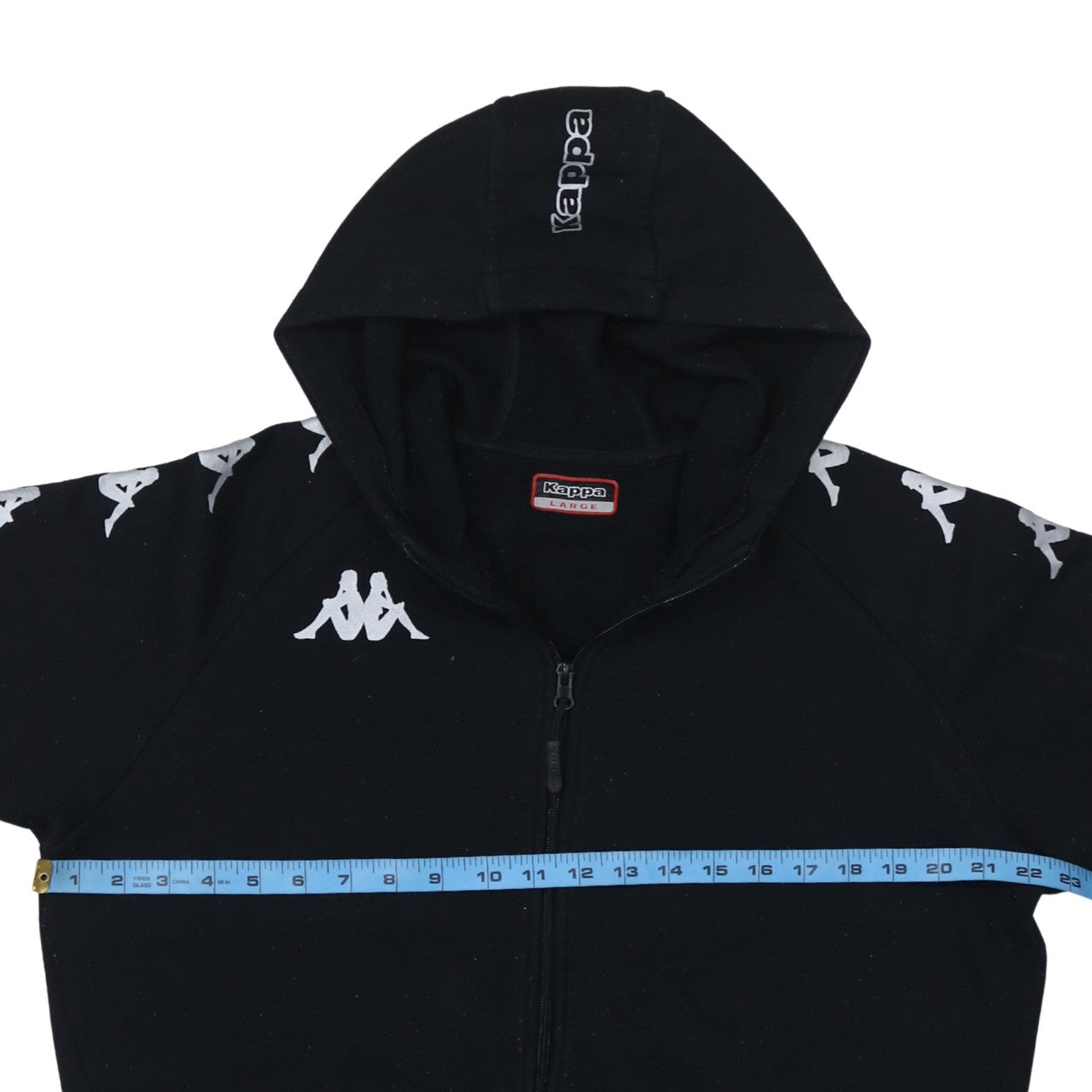 Mens UK Size L Kappa Black Full Zip Hoodie