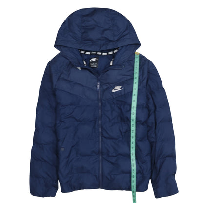 Nike Boys Blue XL Hooded Puffer Jacket Winter Zip Coat