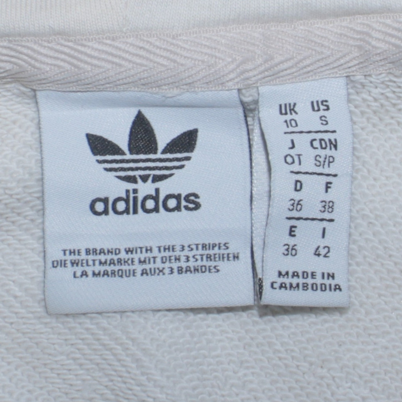 Womens UK Size 10 adidas White Pullover Hoodie