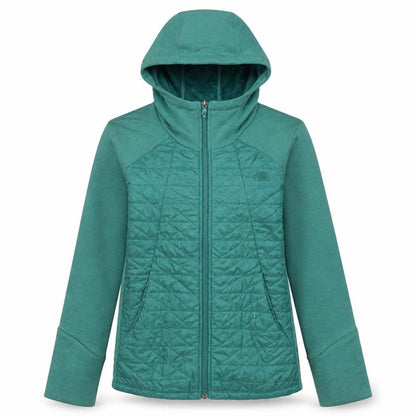 The North Face Womens Green S Hooded Quilted Full Zip Jacket