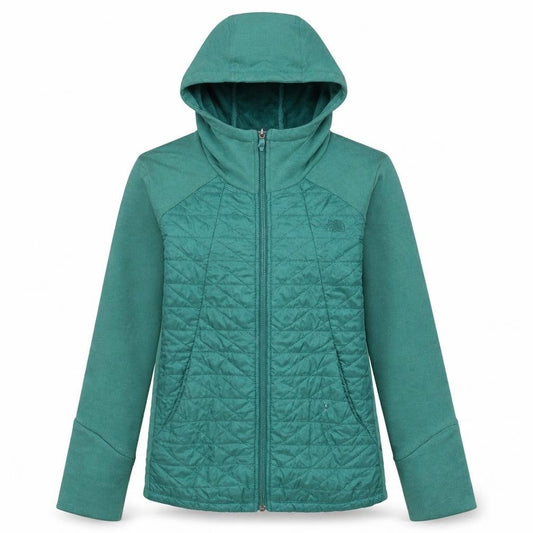 The North Face Womens Green S Hooded Quilted Full Zip Jacket