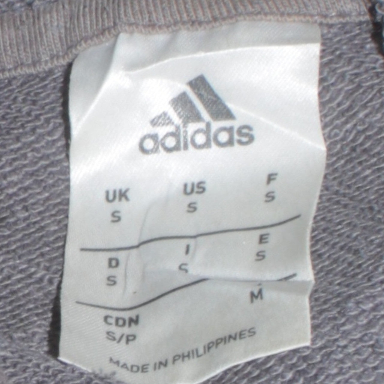 Mens UK Size S adidas Grey Pullover Hoodie