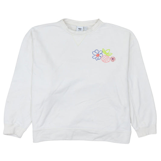 Womens UK Size 12 adidas White Pullover Sweatshirt