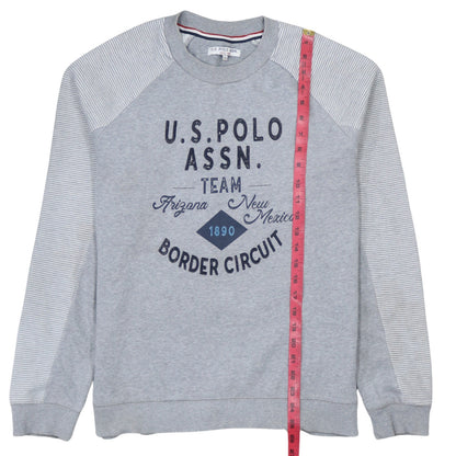 U.S. Polo Assn. Men's Grey Crew Neck Sweatshirt Size S Regular Fit