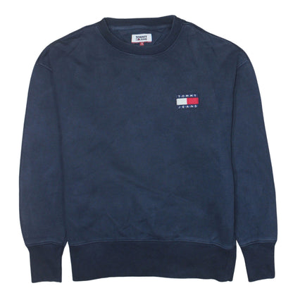 Mens UK Size S Tommy Jeans Blue Pullover Sweatshirt