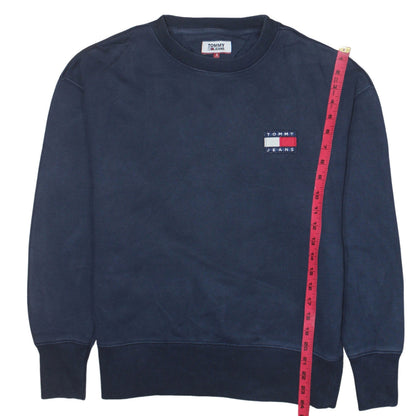Mens UK Size S Tommy Jeans Blue Pullover Sweatshirt