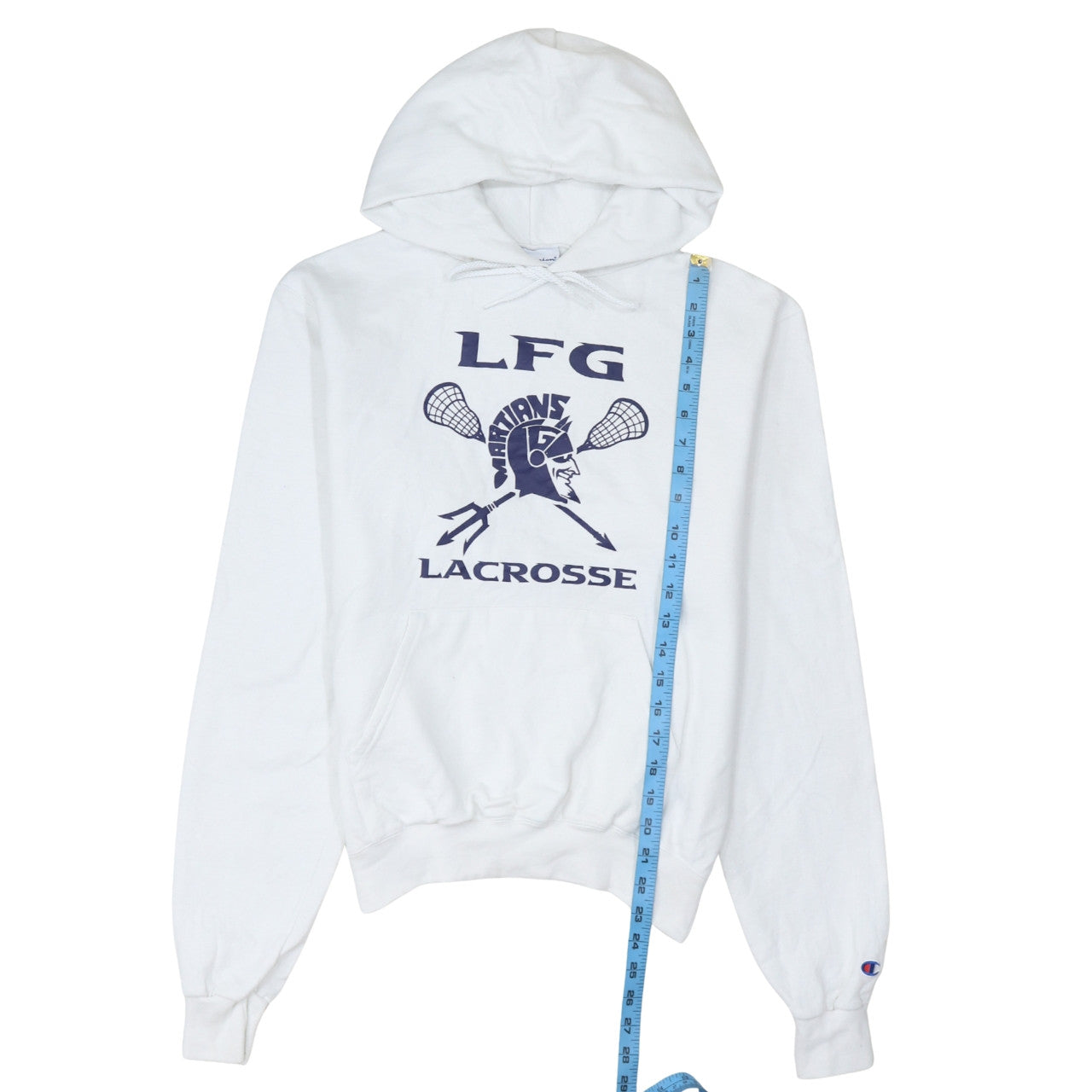 Mens UK Size S Champion White Pullover Hoodie