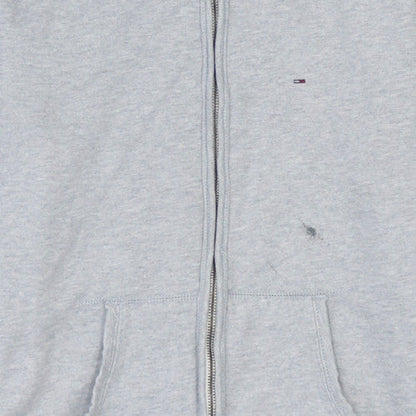 Mens UK Size L Hilfiger Denim Grey Full Zip Hoodie