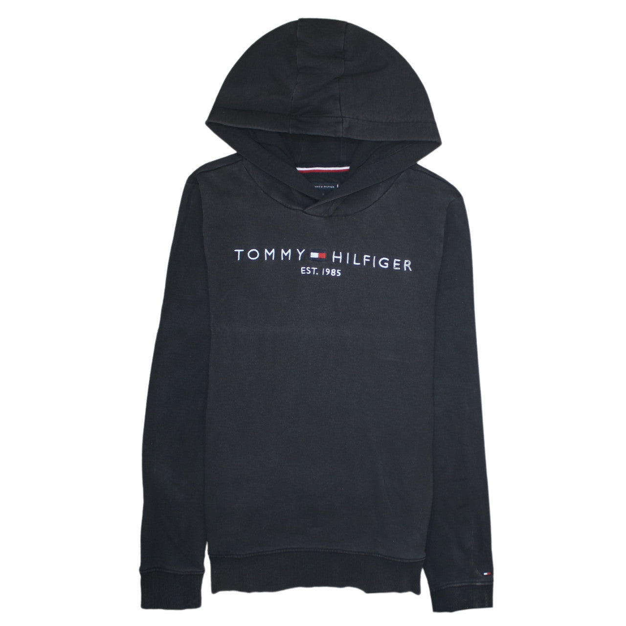 Boys UK Size 164 Tommy Hilfiger Black Pullover Hoodie
