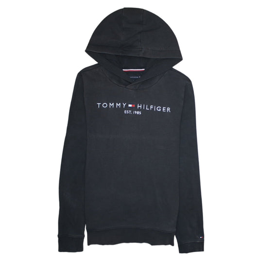 Boys UK Size 164 Tommy Hilfiger Black Pullover Hoodie