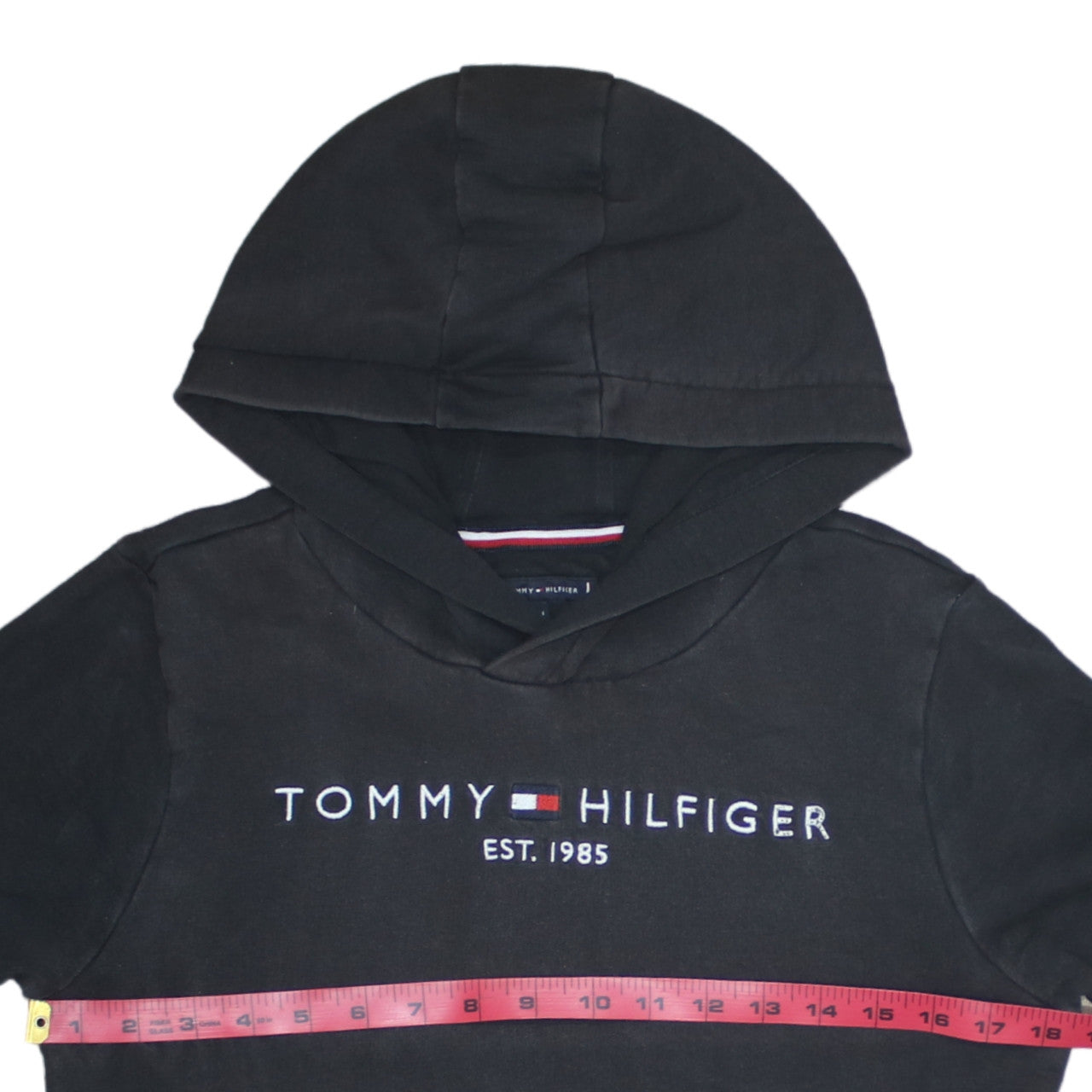 Boys UK Size 164 Tommy Hilfiger Black Pullover Hoodie