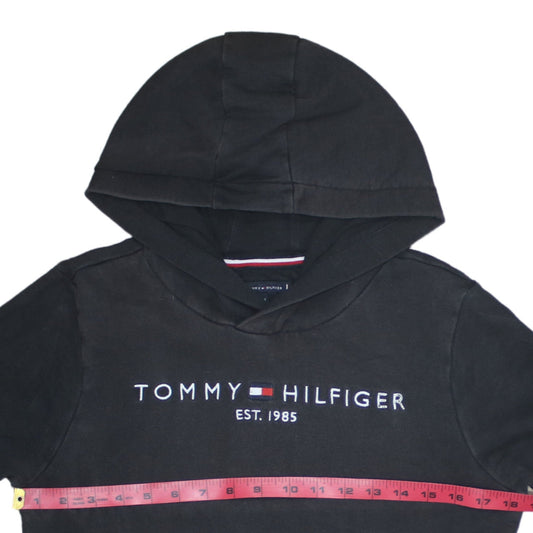 Boys UK Size 164 Tommy Hilfiger Black Pullover Hoodie