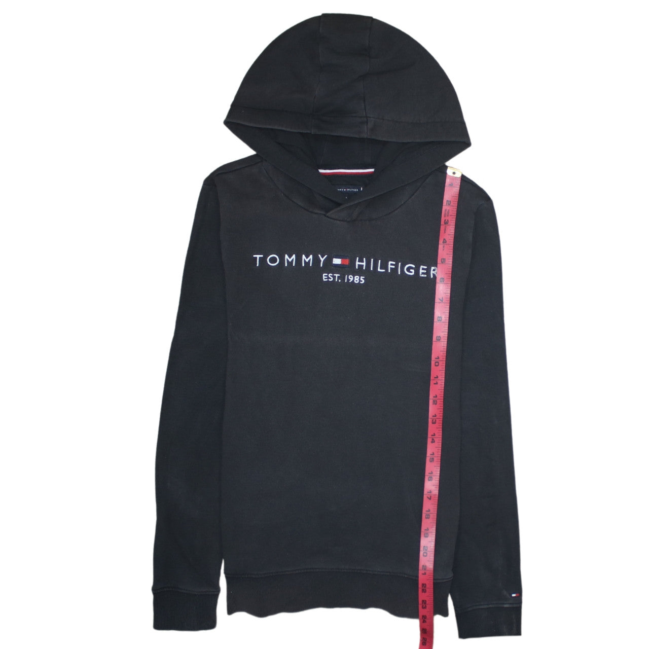 Boys UK Size 164 Tommy Hilfiger Black Pullover Hoodie