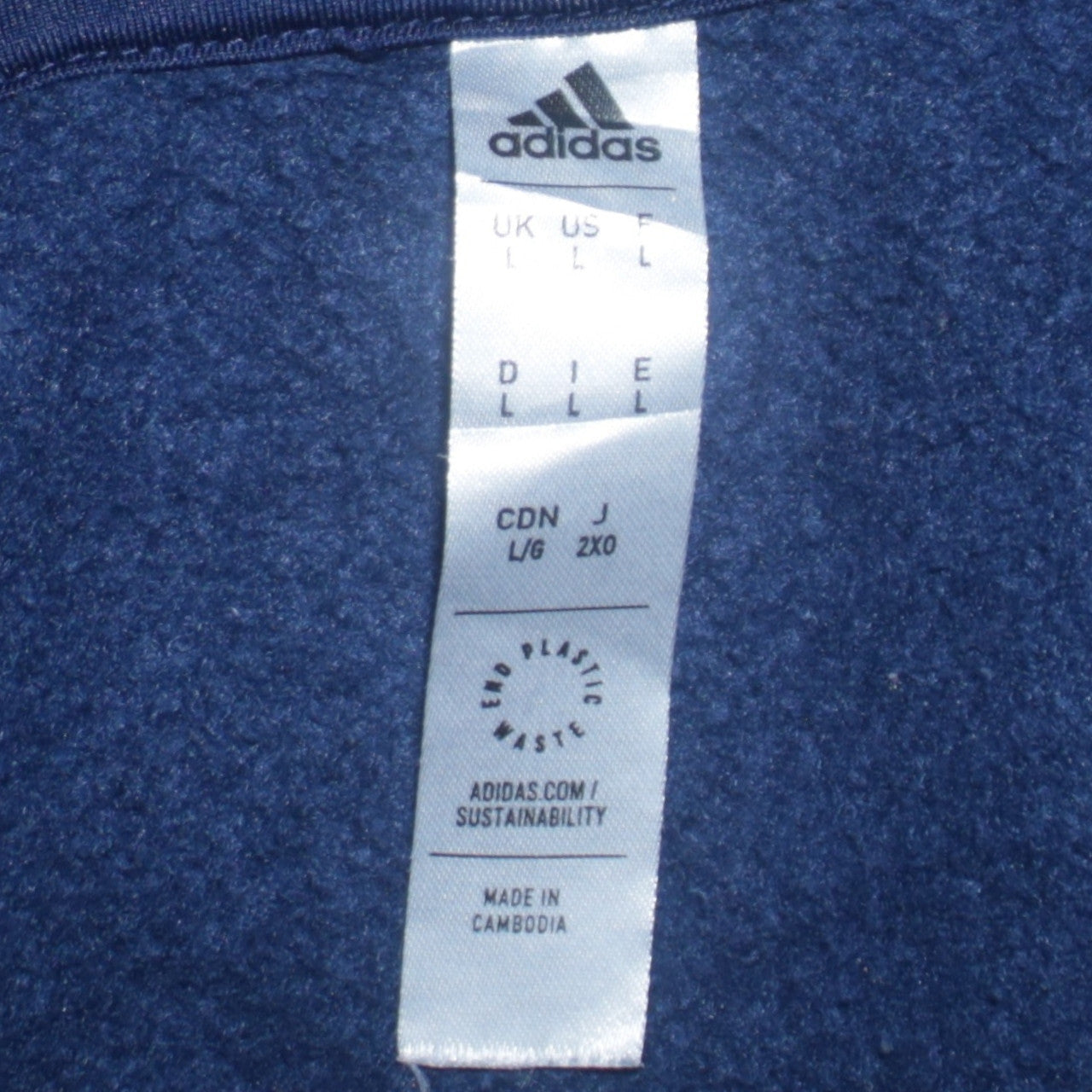 Mens UK Size L adidas Blue Pullover Hoodie