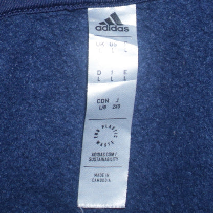 Mens UK Size L adidas Blue Pullover Hoodie