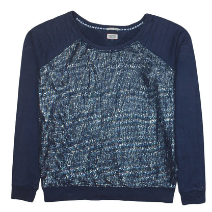 Womens UK Size L Hilfiger Denim Blue Pullover Sweatshirt