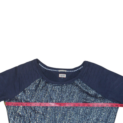 Womens UK Size L Hilfiger Denim Blue Pullover Sweatshirt