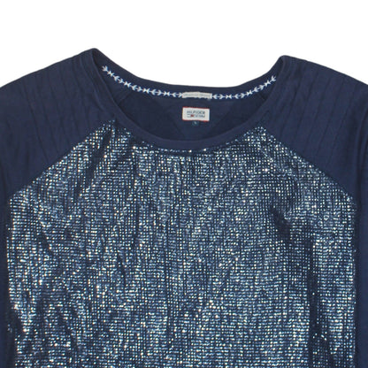 Womens UK Size L Hilfiger Denim Blue Pullover Sweatshirt