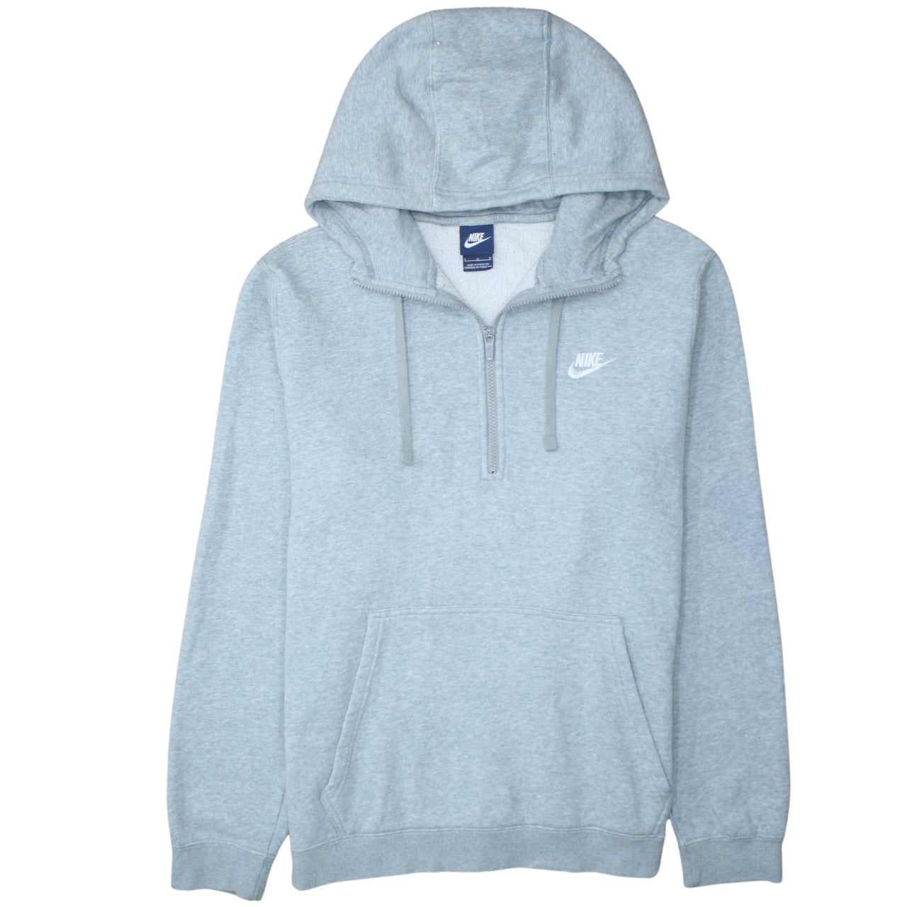 Mens UK Size L Nike Grey 1/2 Zip Hoodie