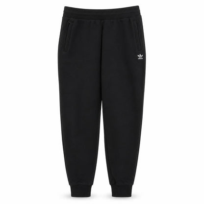 Front view of adidas women’s black jogger sweatpants l fleece comfort tapered fit