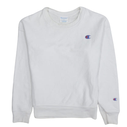 Womens UK Size S Champion White Pullover Sweatshirt