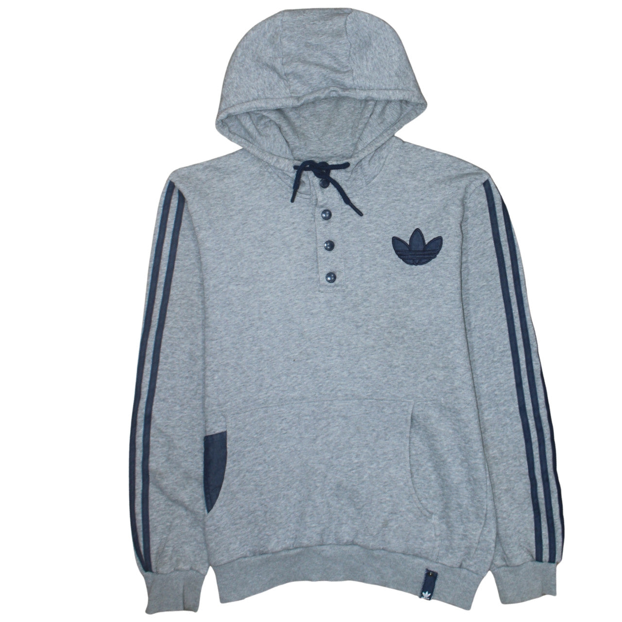 Mens UK Size M adidas Grey Henley Hoodie