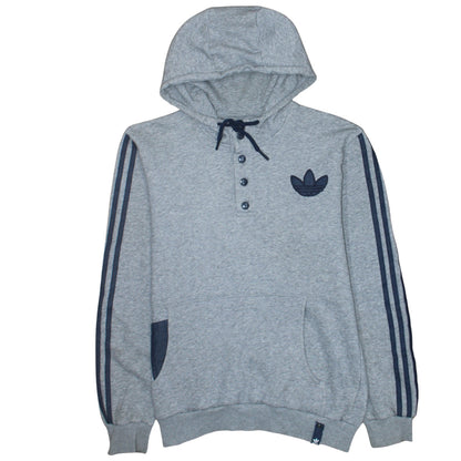 Mens UK Size M adidas Grey Henley Hoodie