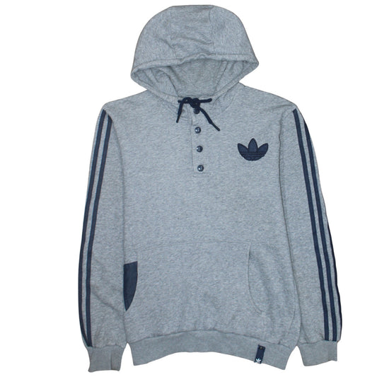 Mens UK Size M adidas Grey Henley Hoodie