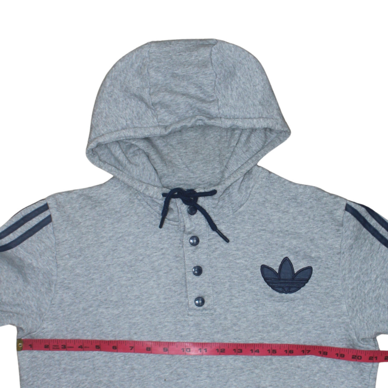 Mens UK Size M adidas Grey Henley Hoodie