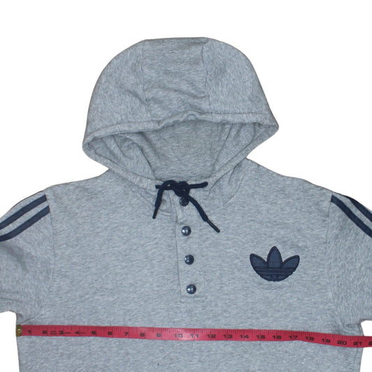 Mens UK Size M adidas Grey Henley Hoodie