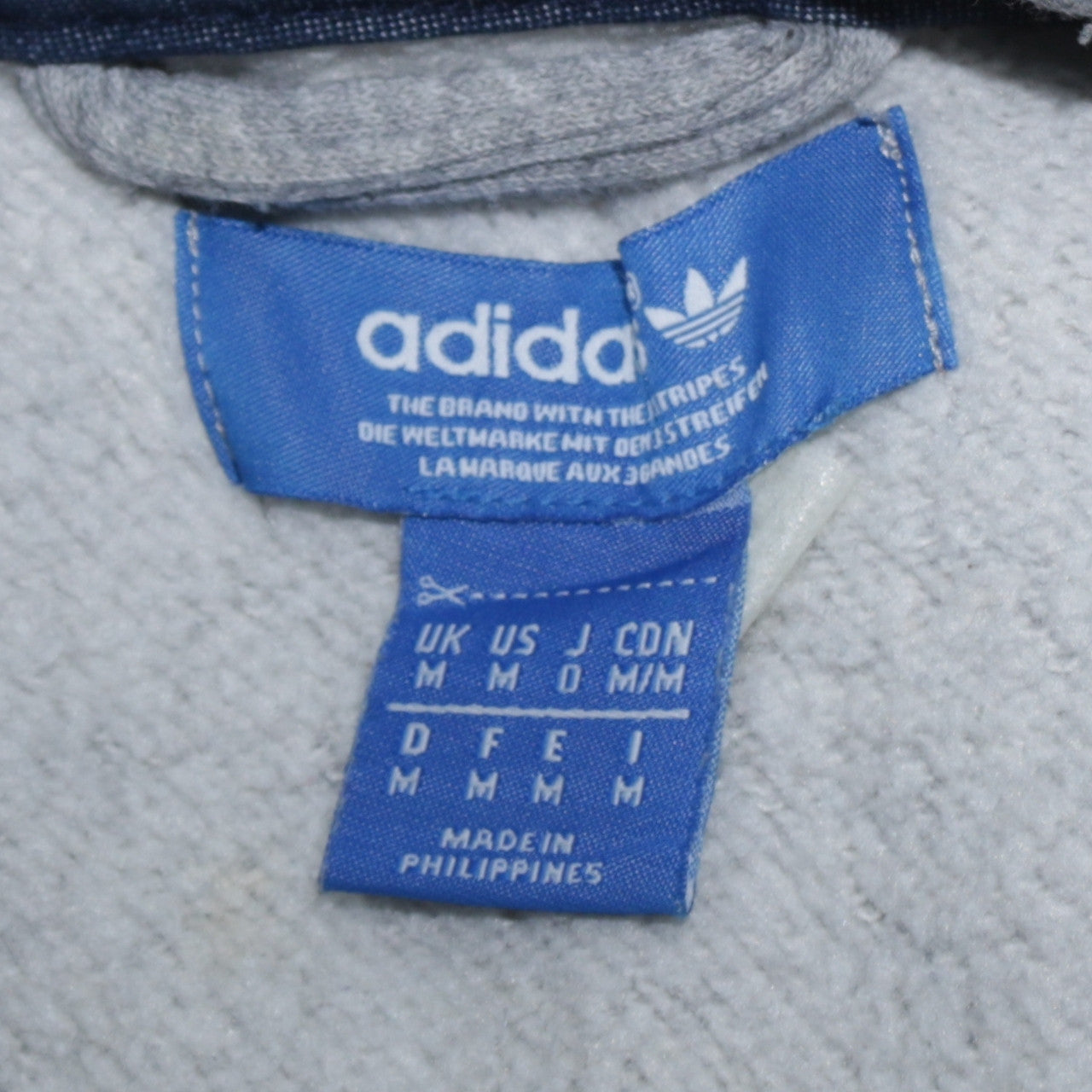 Mens UK Size M adidas Grey Henley Hoodie