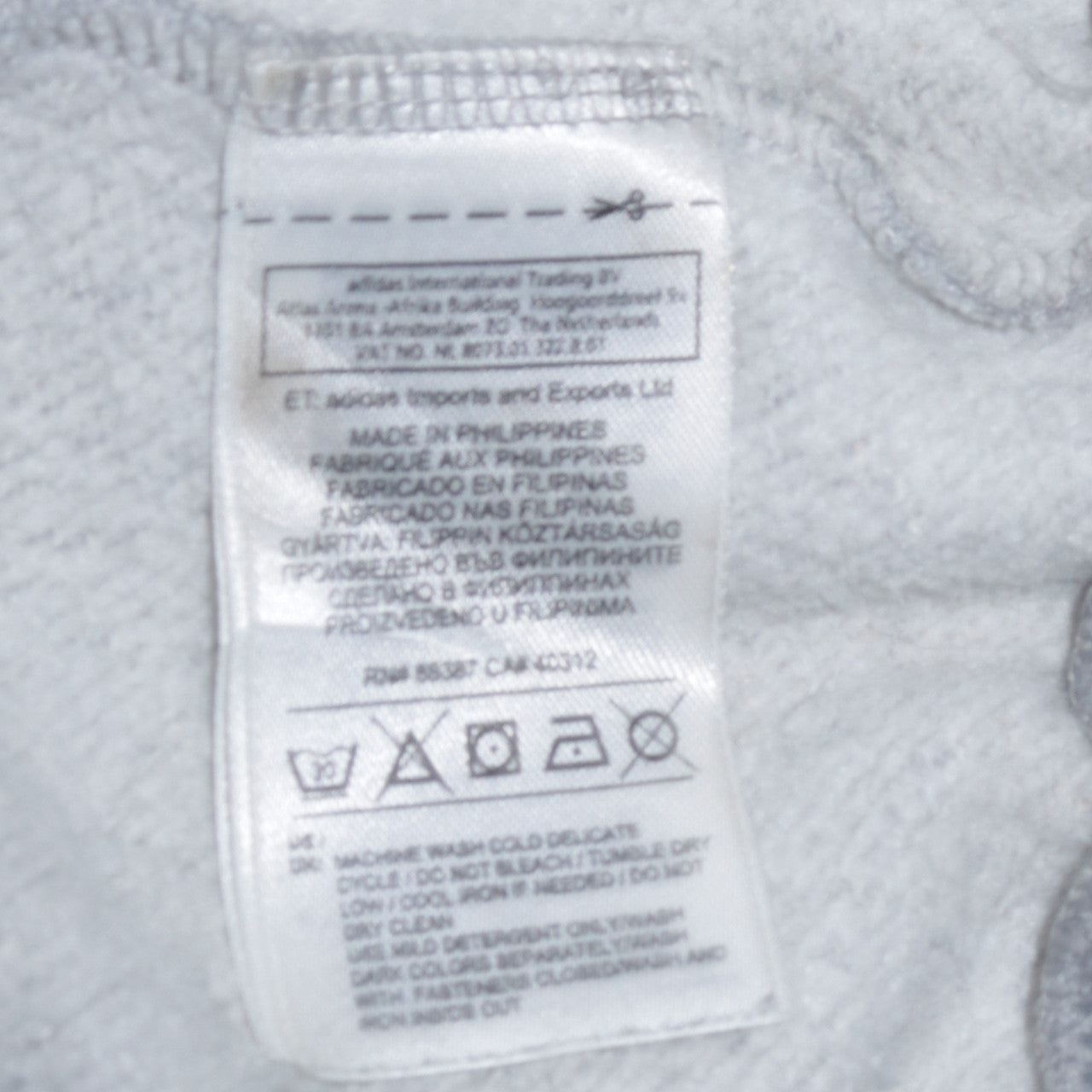 Mens UK Size M adidas Grey Henley Hoodie