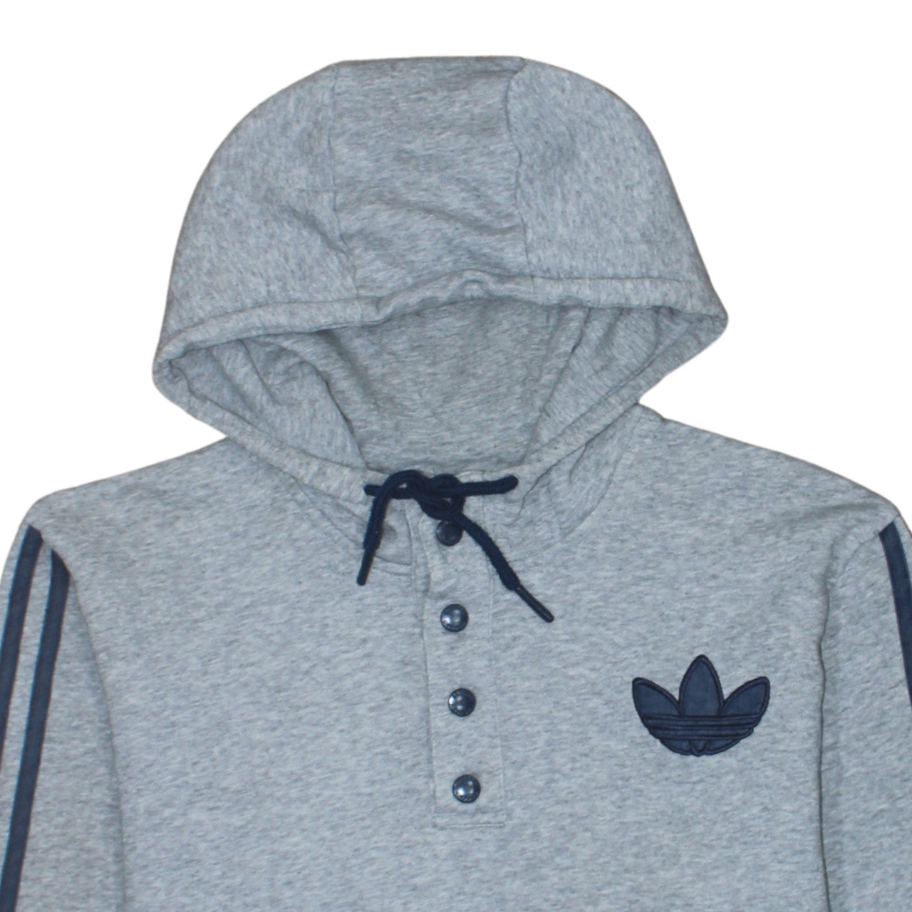 Mens UK Size M adidas Grey Henley Hoodie