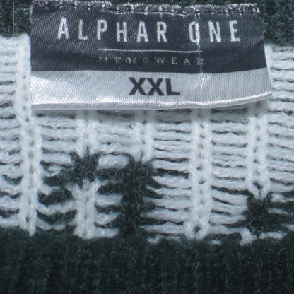 Mens UK Size 2XL Alphar One Green Pullover Jumper